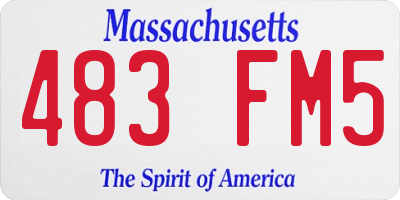 MA license plate 483FM5