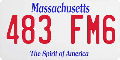 MA license plate 483FM6
