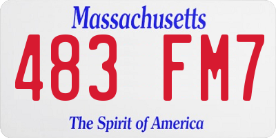 MA license plate 483FM7