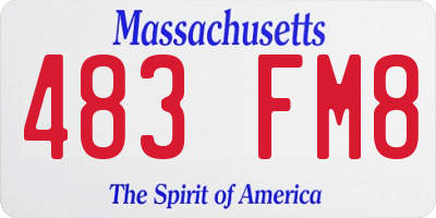MA license plate 483FM8