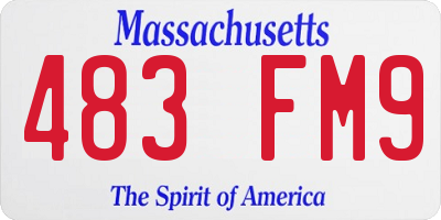 MA license plate 483FM9