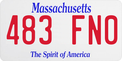 MA license plate 483FN0