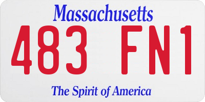 MA license plate 483FN1
