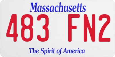 MA license plate 483FN2