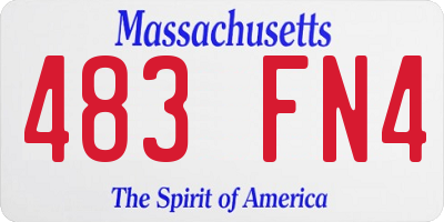 MA license plate 483FN4