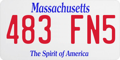 MA license plate 483FN5