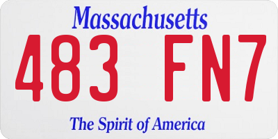 MA license plate 483FN7