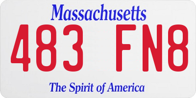 MA license plate 483FN8