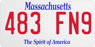MA license plate 483FN9