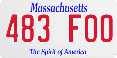 MA license plate 483FO0