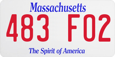 MA license plate 483FO2