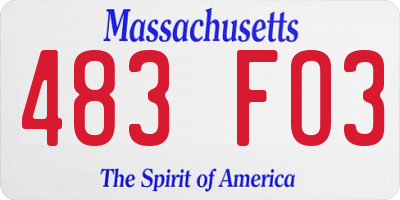 MA license plate 483FO3