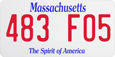 MA license plate 483FO5