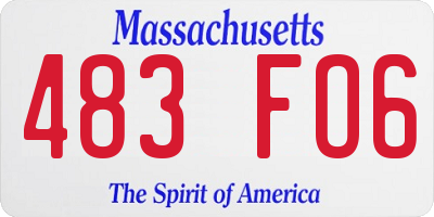 MA license plate 483FO6
