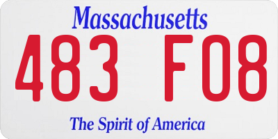 MA license plate 483FO8