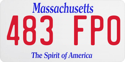 MA license plate 483FP0