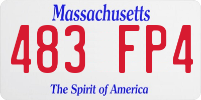 MA license plate 483FP4