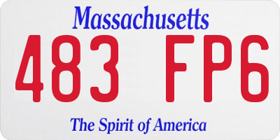 MA license plate 483FP6