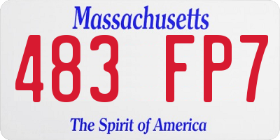 MA license plate 483FP7