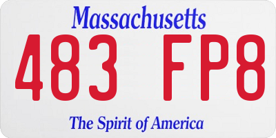 MA license plate 483FP8