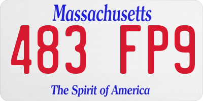 MA license plate 483FP9