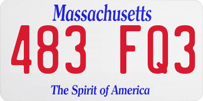 MA license plate 483FQ3