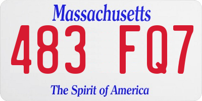 MA license plate 483FQ7