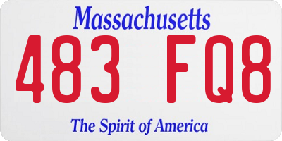 MA license plate 483FQ8