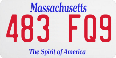 MA license plate 483FQ9