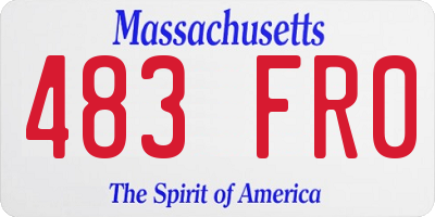 MA license plate 483FR0
