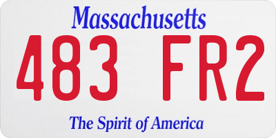 MA license plate 483FR2