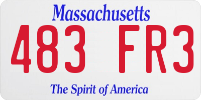 MA license plate 483FR3