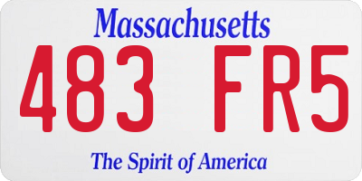 MA license plate 483FR5