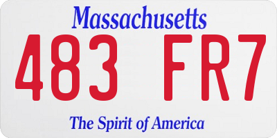 MA license plate 483FR7