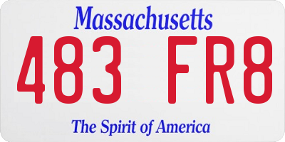 MA license plate 483FR8