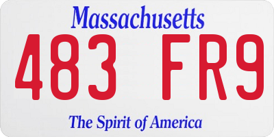 MA license plate 483FR9