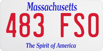 MA license plate 483FS0