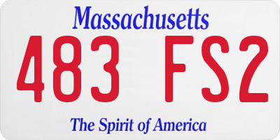MA license plate 483FS2