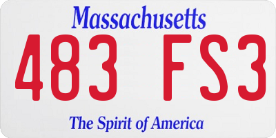 MA license plate 483FS3