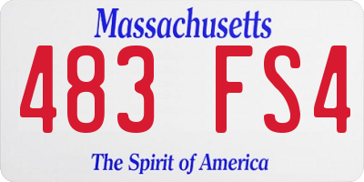 MA license plate 483FS4