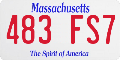 MA license plate 483FS7