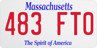 MA license plate 483FT0