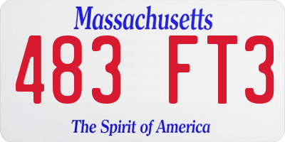 MA license plate 483FT3