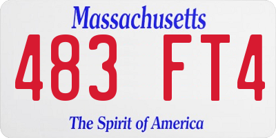 MA license plate 483FT4