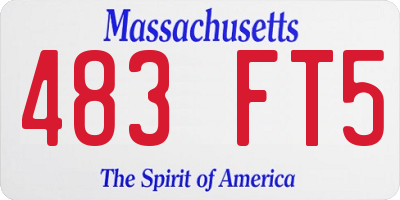 MA license plate 483FT5