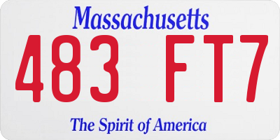 MA license plate 483FT7