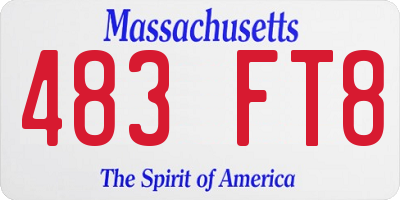 MA license plate 483FT8