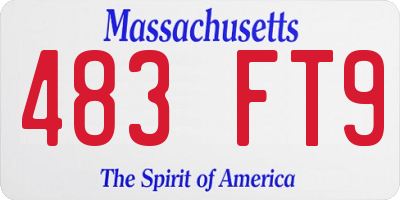 MA license plate 483FT9