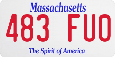 MA license plate 483FU0