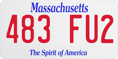 MA license plate 483FU2